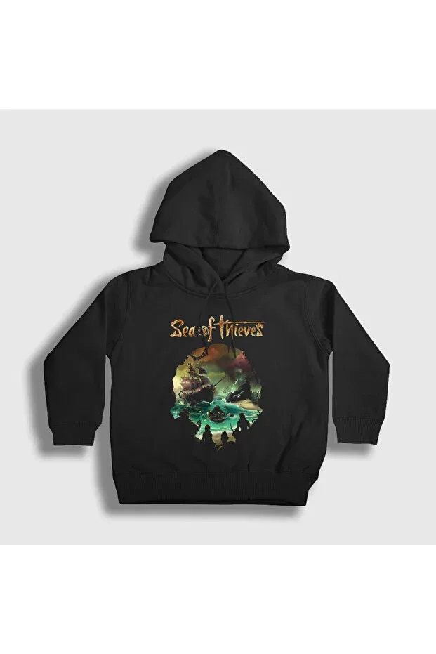 Детское худи с принтом Skull Sea of Thieves Presmono, Черный
