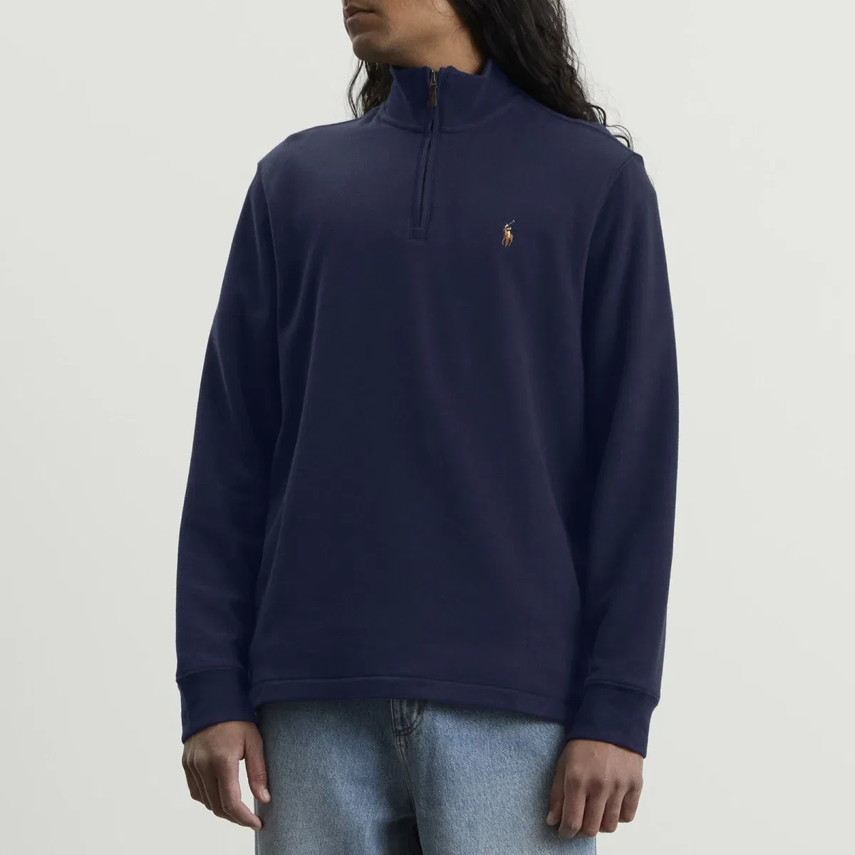 Свитер с воротником-стойкой и полузастежкой-молнией Half zip jumper Polo Ralph Lauren, Cruise Navy — фото 2