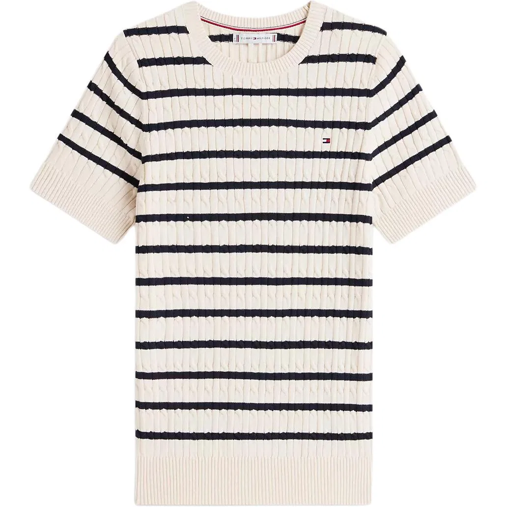 Свитер с полосками Ecru/Black Stripes, Tommy Hilfiger