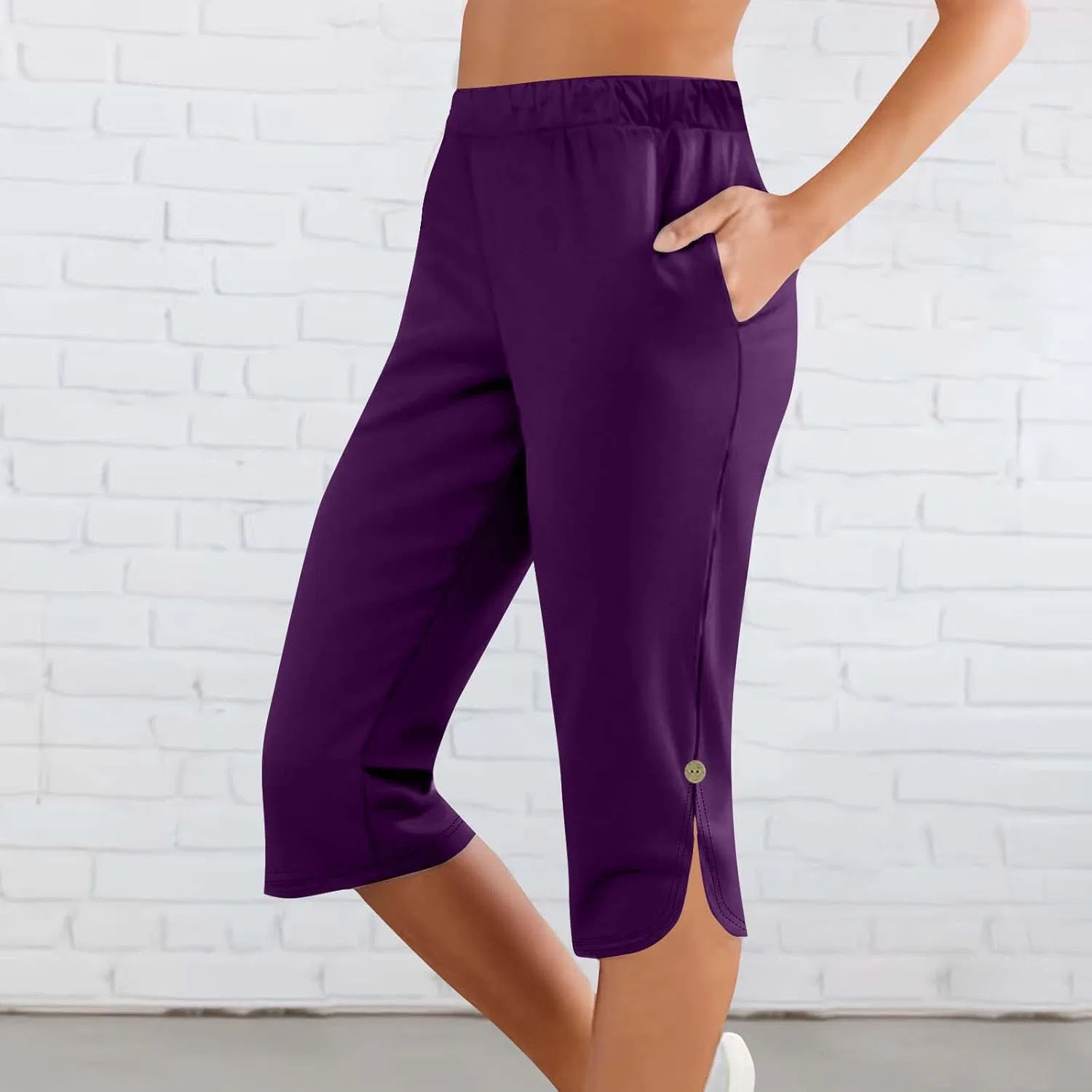 Женские шорты с высокой талией, быстросохнущие, Purple — фото 2