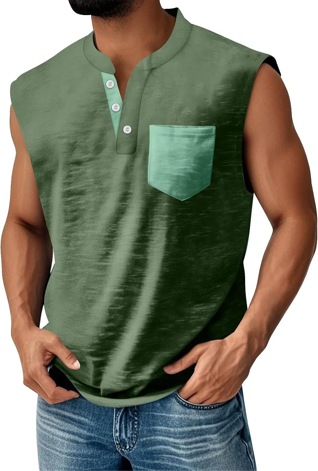 Мужская майка-безрукавка с принтом Muscle Relaxed Fit, Dark Green