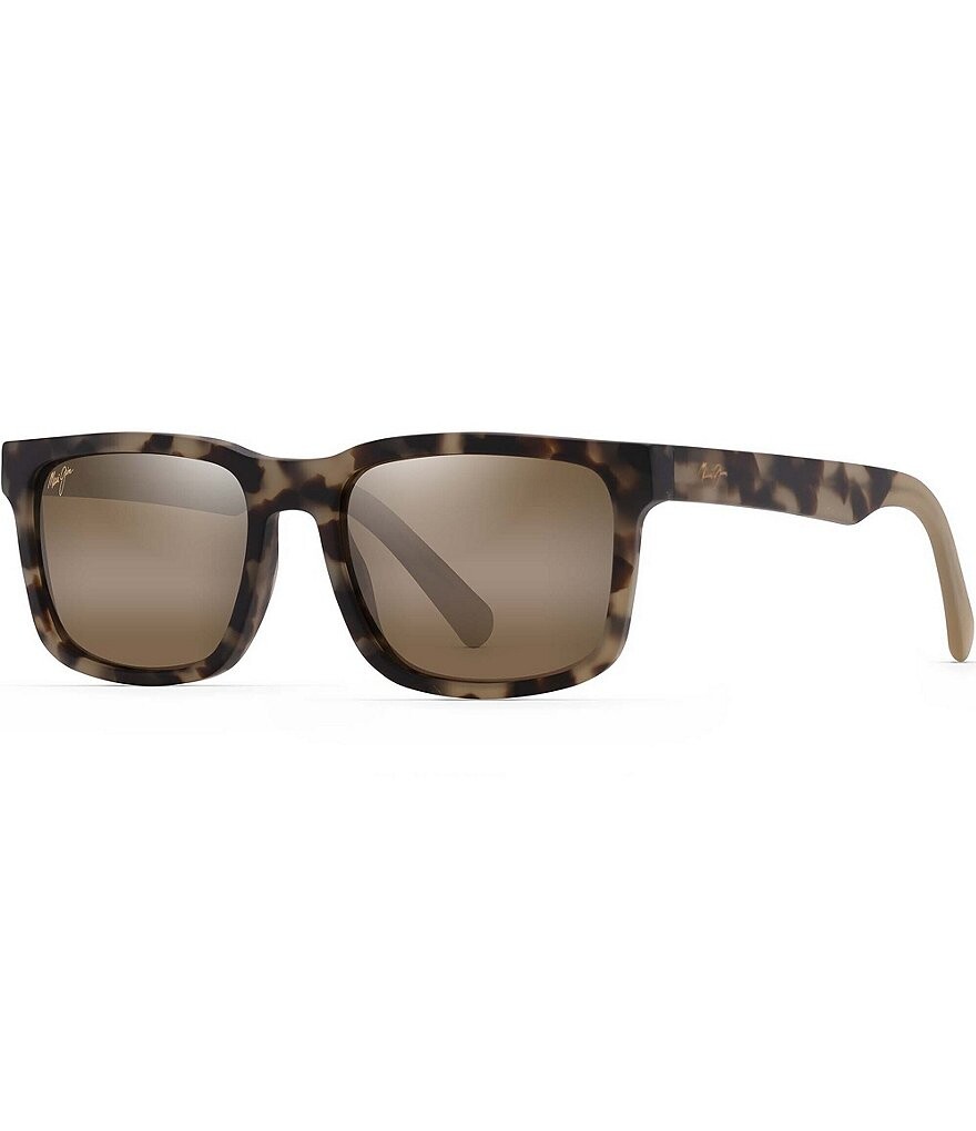 

Солнцезащитные очки Maui Jim унисекс Stone Shack 55 мм, квадратные, черепаховые, поляризованные, коричневый