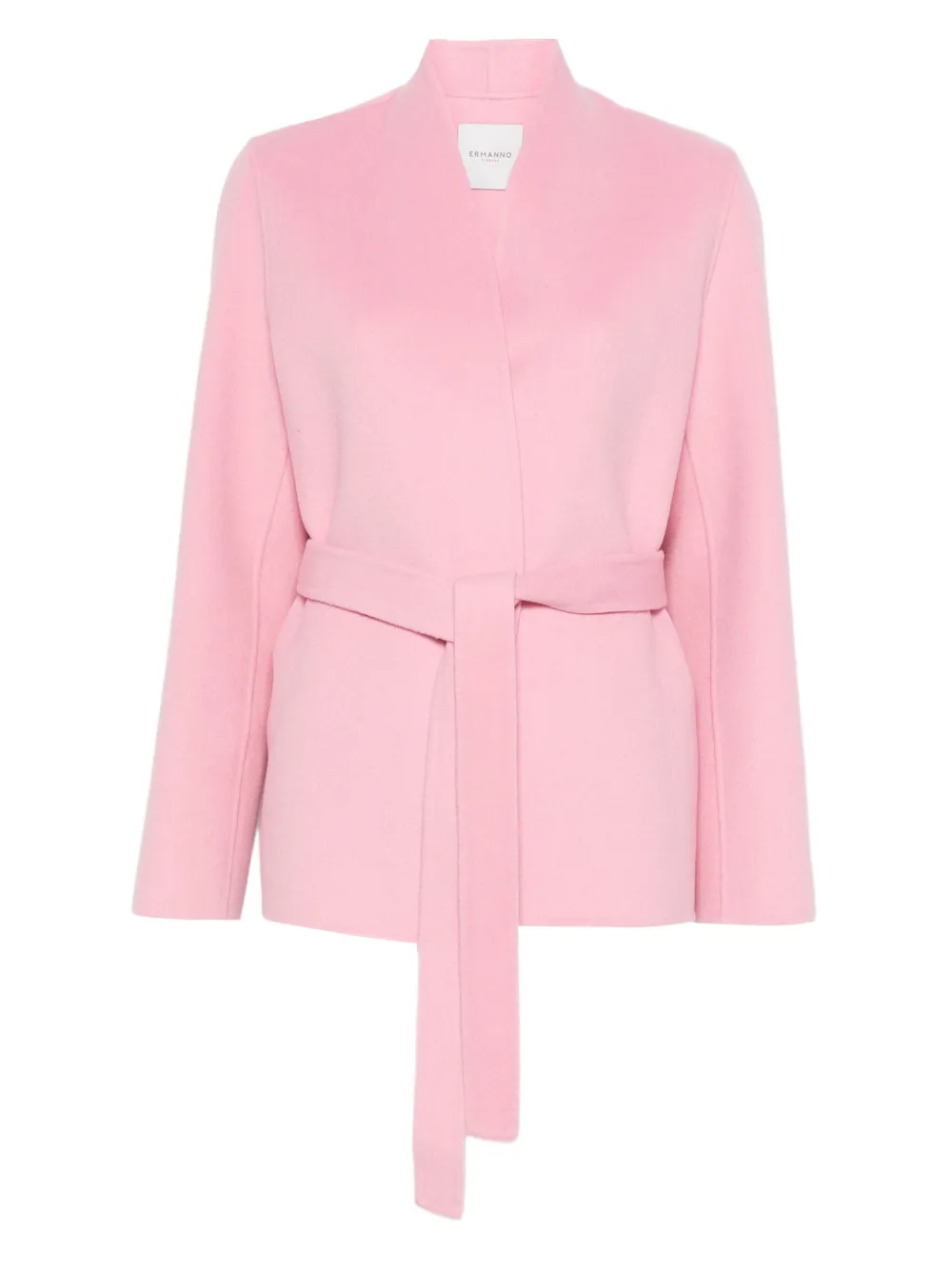 

Однобортное пальто с поясом Ermanno Firenze, розовый