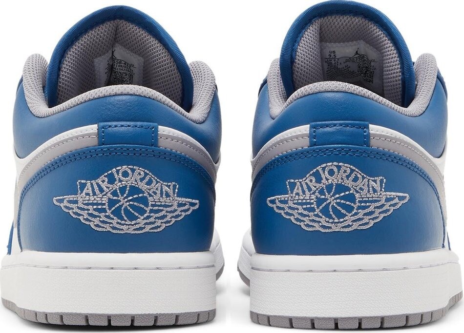 Кроссовки Air Jordan Men's Shoes Nike Air 1 Low USA, синий/белый/серый — фото 4