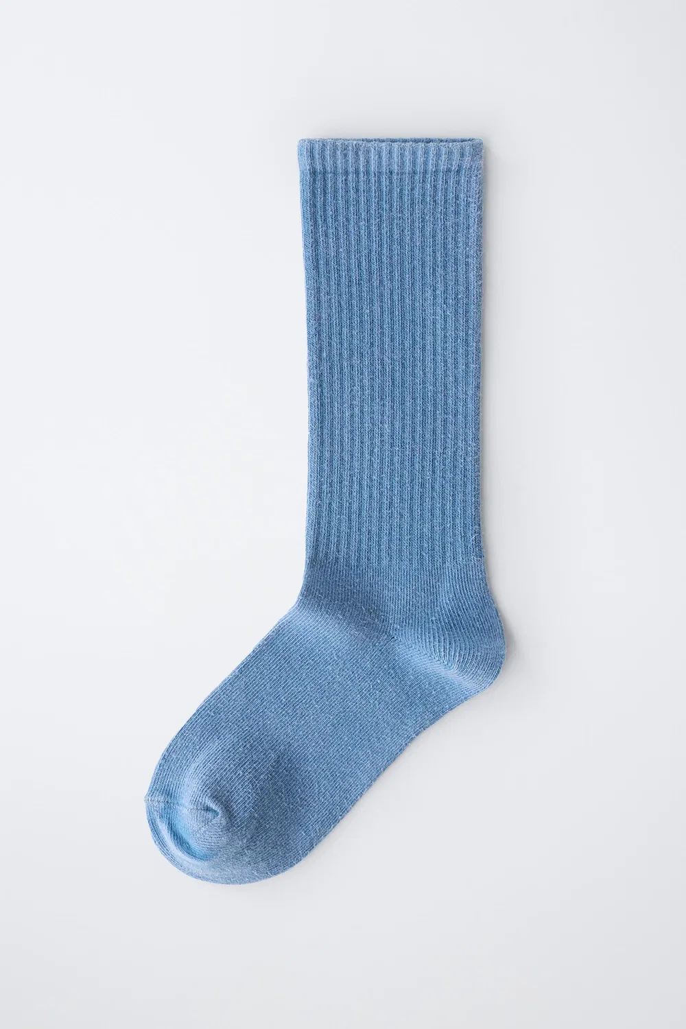 ДЛИННЫЕ ОДНОТОННЫЕ НОСКИ В РЕБРИСТУЮ ТКАНЬ ZARA, Blue — фото 4