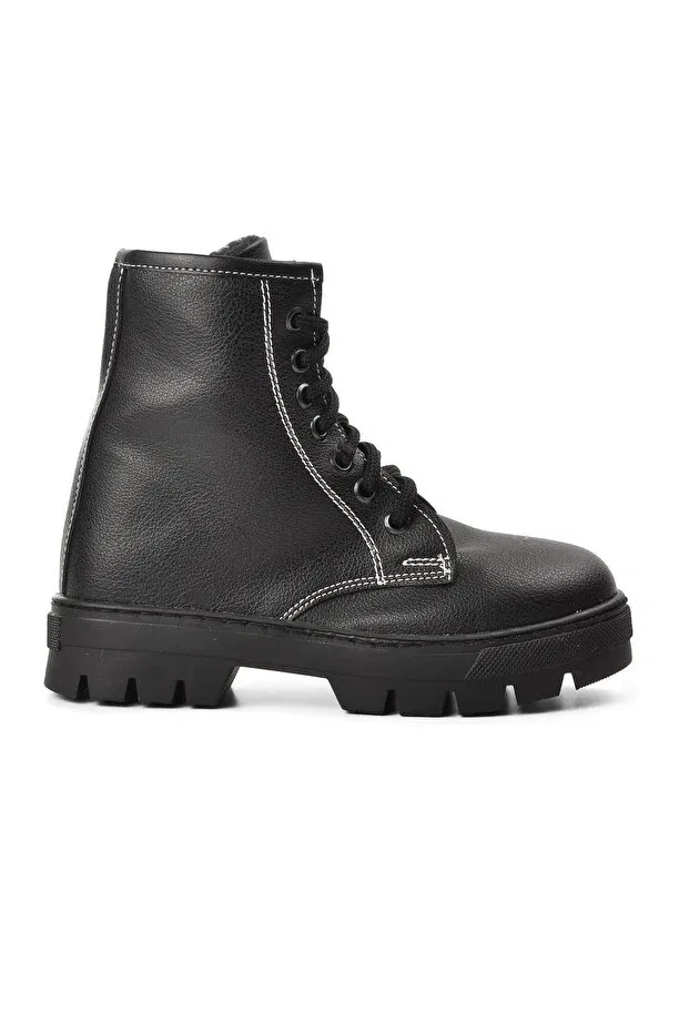 Детские ботинки для девочек с мехом Arz2301002-F Generic Brands, Black — фото 2