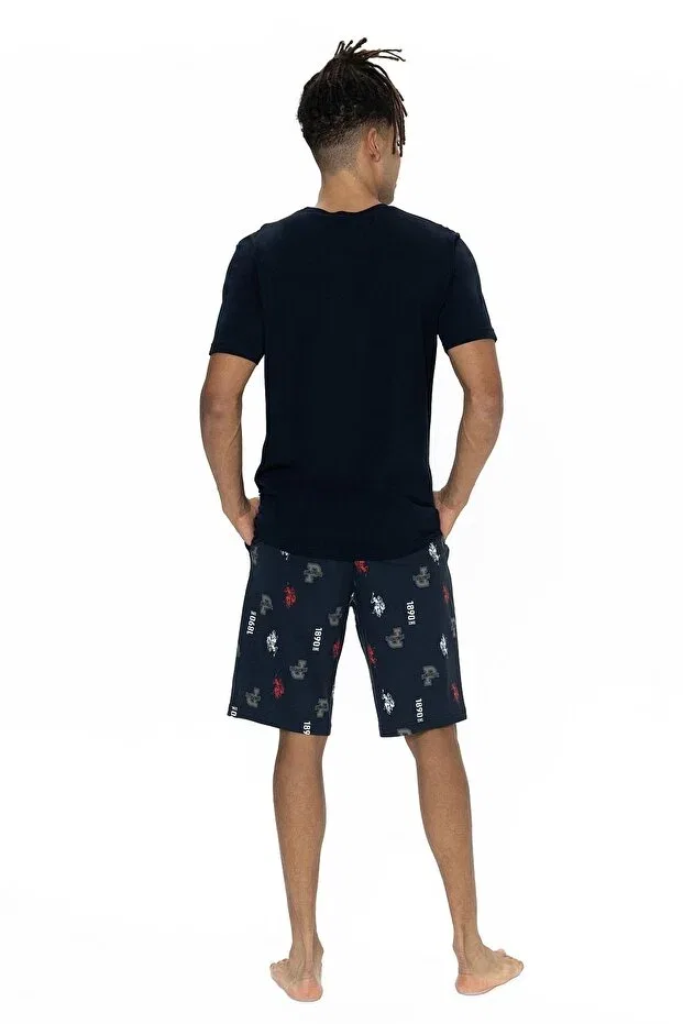 Мужской пижамный комплект с коротким рукавом и шортами U.S. Polo Assn., Navy Blue — фото 4