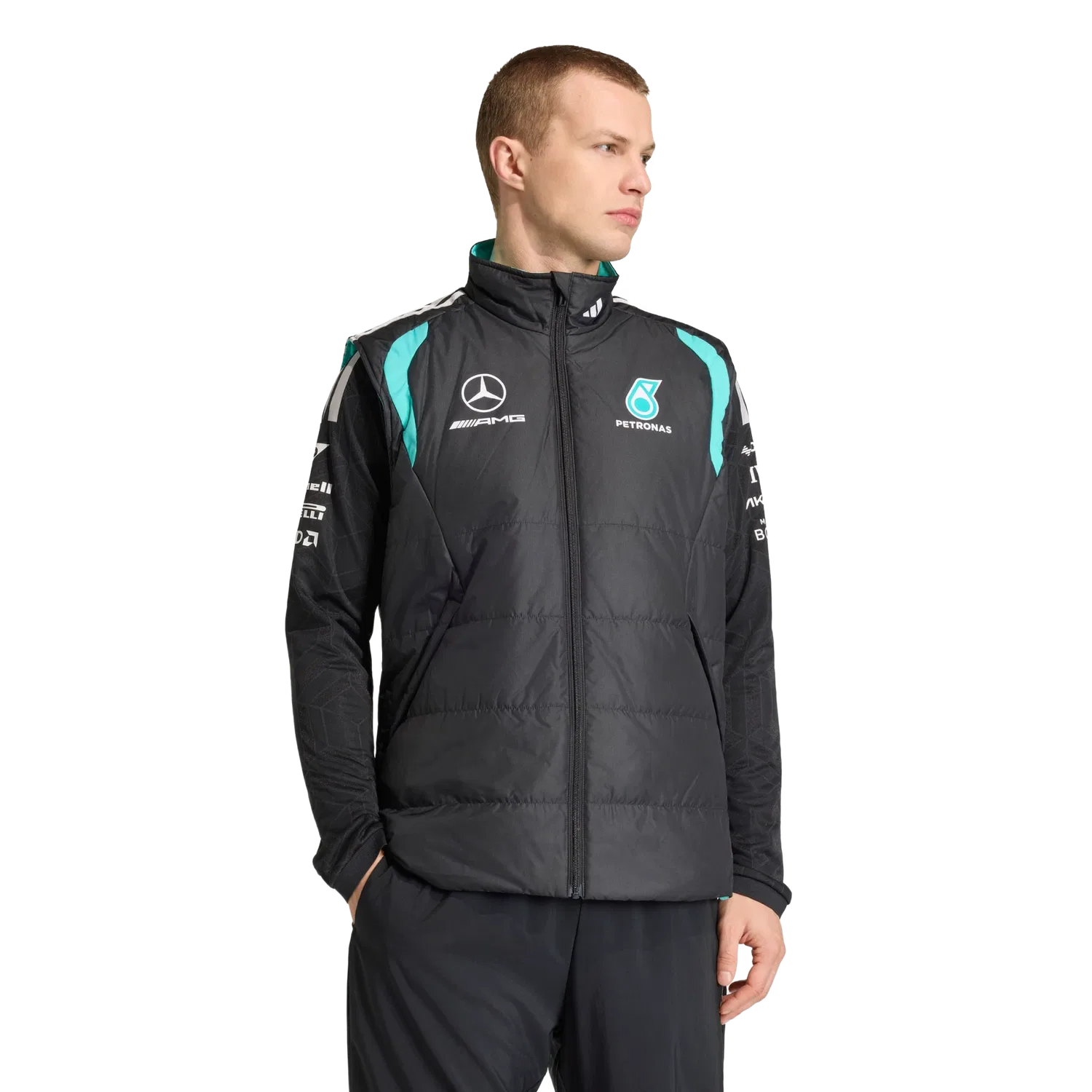 Мужская жилетка Mercedes-AMG Petronas Formula 1 Team Adidas, черный — фото 2