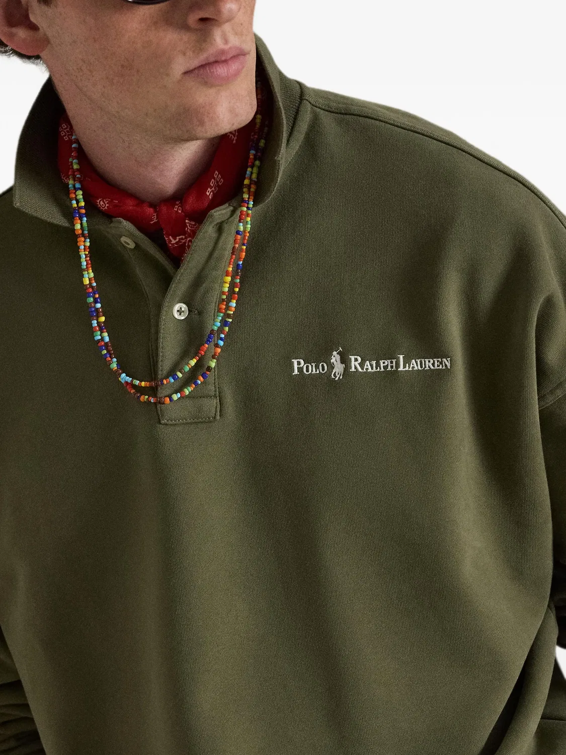 Polo Ralph Lauren Свитшот с воротником-поло зеленый — фото 2