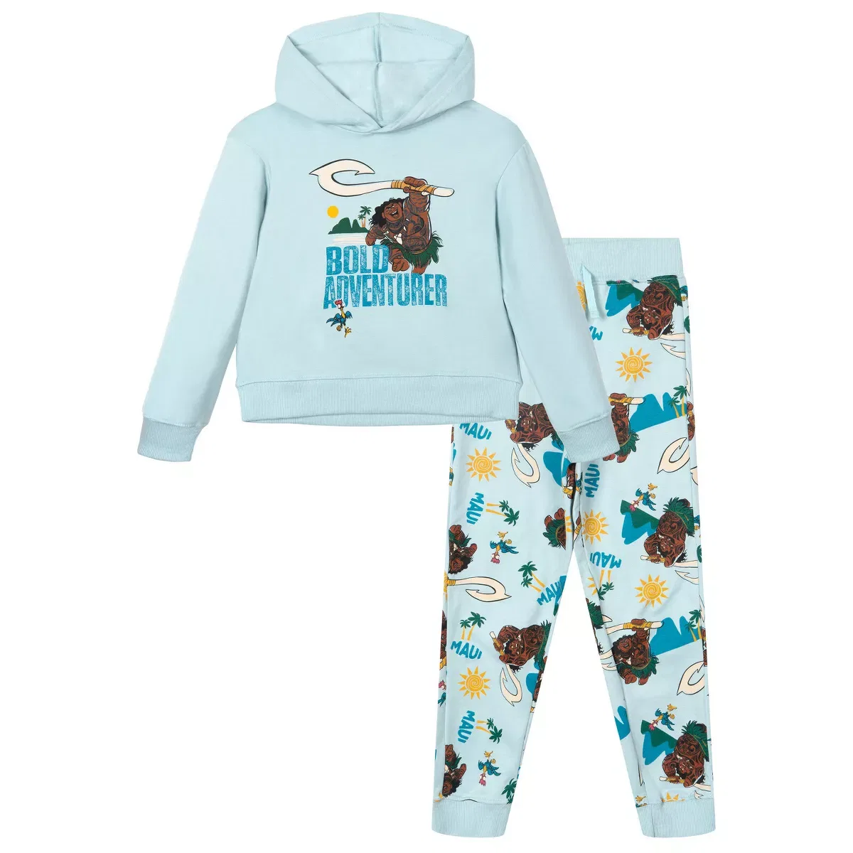 Детский комплект из худи и джоггеров с принтом Disney Maui Disney Princess, Pale Aqua Blue
