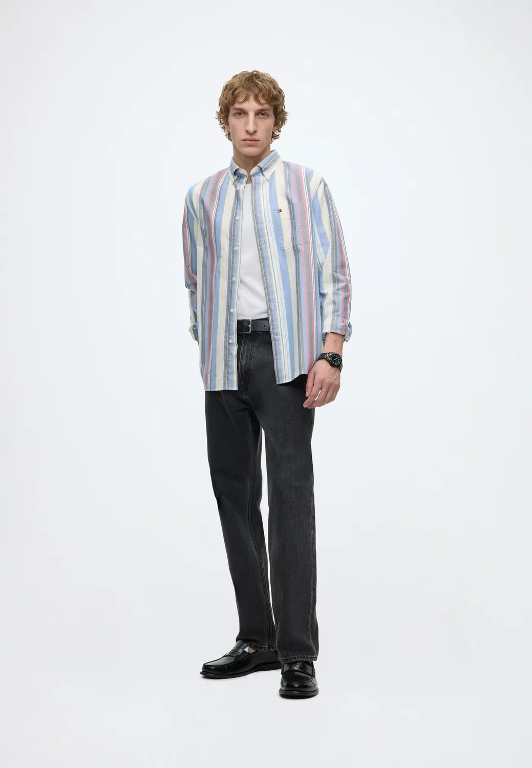 Рубашка Heritage Oxford Multi STP - рубашка Tommy Hilfiger, Dark Blue/White — фото 2