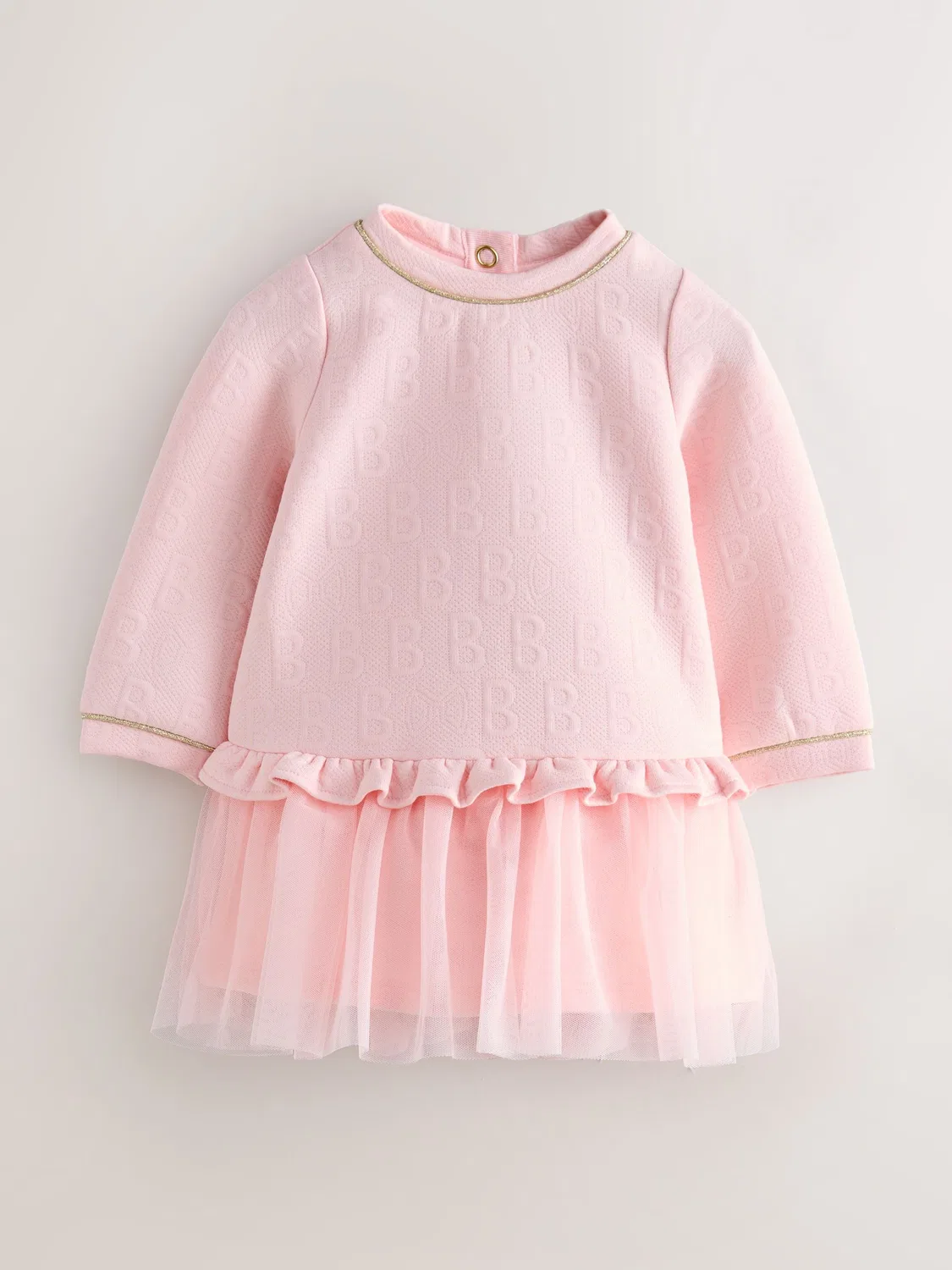Платье жаккардовое с сетчатой подкладкой Baker by Ted Baker, розовое