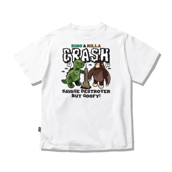 Футболка детская с принтом Crash, Splashcode Kids, белый
