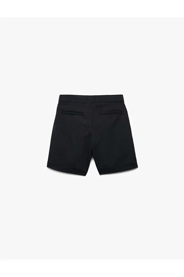 Детские шорты для девочек с защипами Viscose Blended Pleated Navy Blue Girls' Shorts 6wkg40009aw Koton, Navy Blue — фото 2