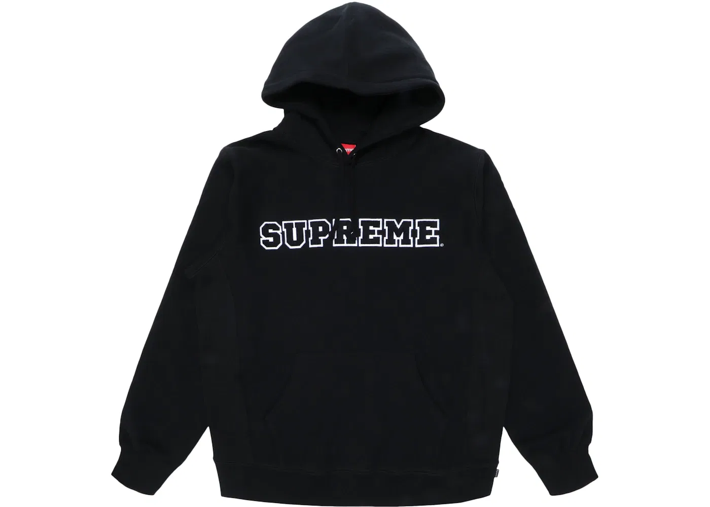 Мужская худи с вышитым логотипом Supreme Cord Collegiate, Black