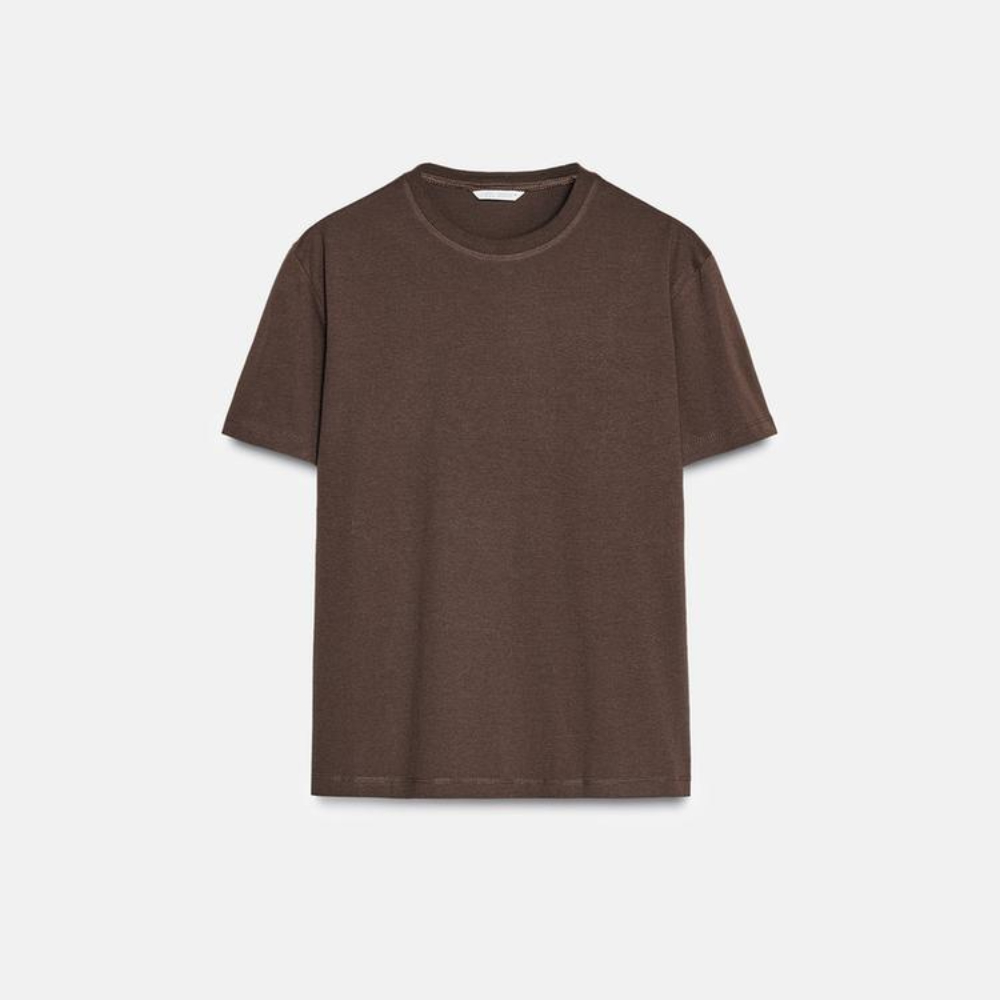 

Футболка Zara Basic Cotton, коричневый