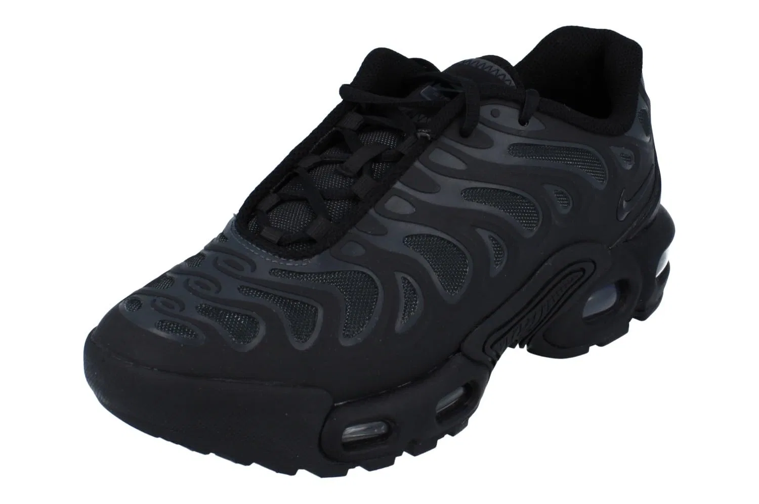 Детские кроссовки для мальчиков с закрытой шнуровкой NIKE Air Max Plus Drift GS NIKE, Black Black Anthracite 002