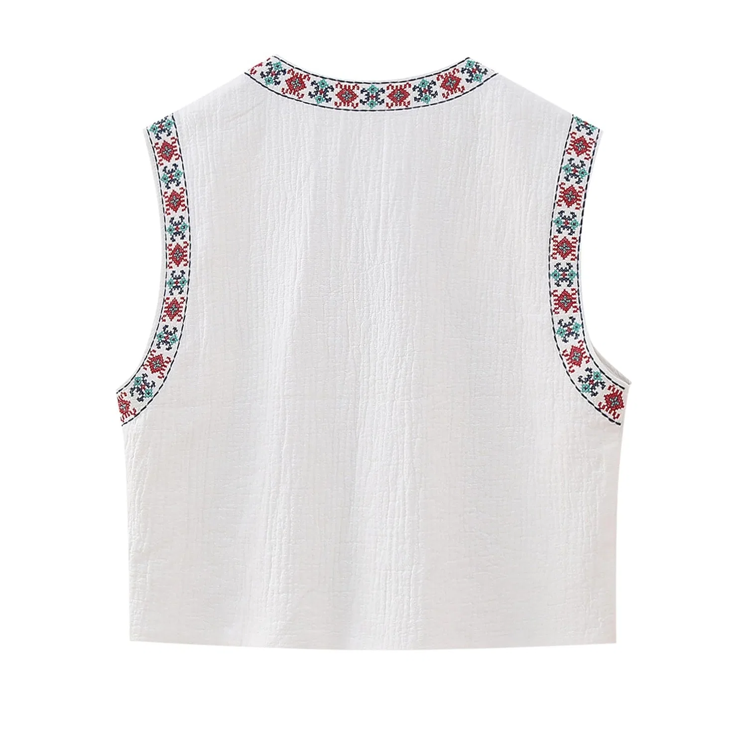 Женская куртка с принтом Giubbino Donna Leggero-Accessori Per Capelli Retrò Da Donna Cardigan Top Pantaloncini Girocollo Gilet Ricamato A Fiori, Bianco — фото 2