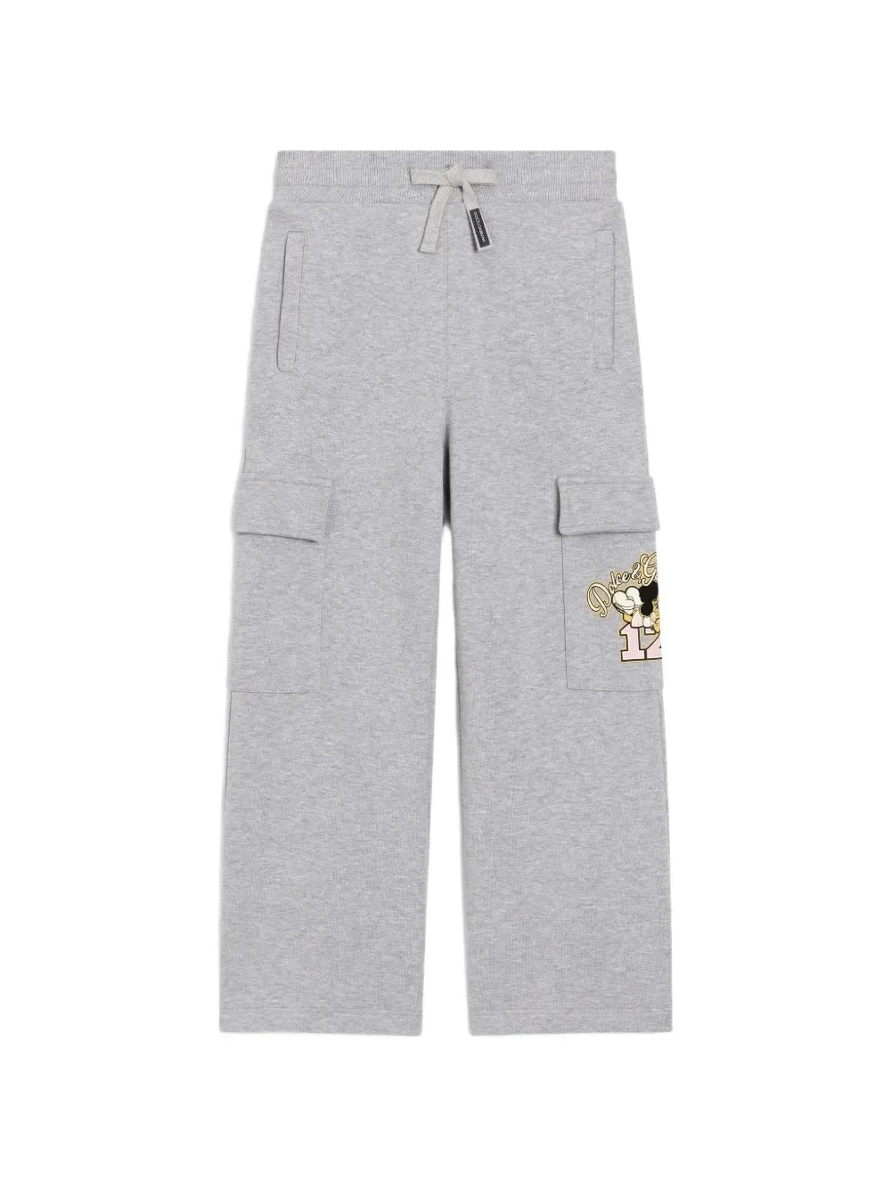 Флисовые брюки с нашивкой Dolce & Gabbana Kids, серый