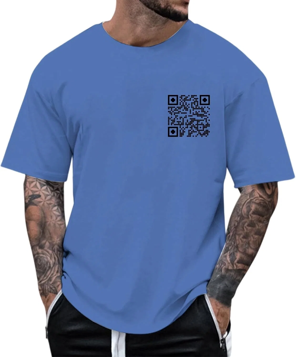 Мужская футболка с QR-кодом Regular Fit, Sky Blue