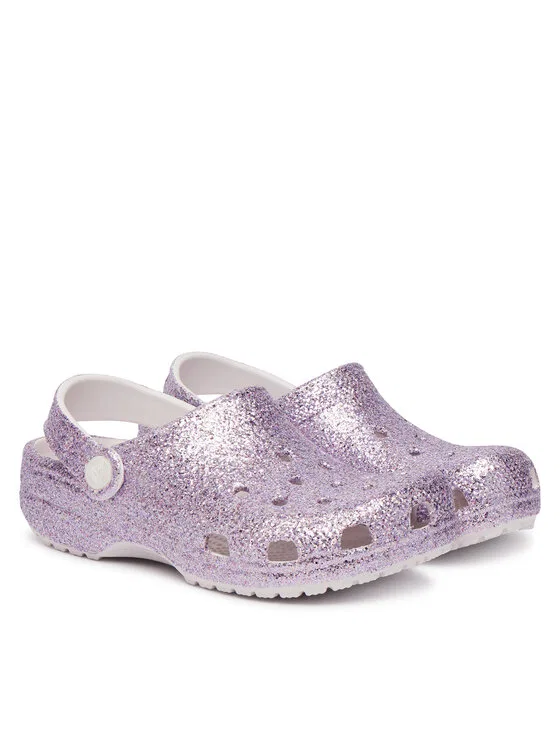 Шлепанцы Classic Chunky Glitter Clog K Crocs, фиолетовый — фото 2