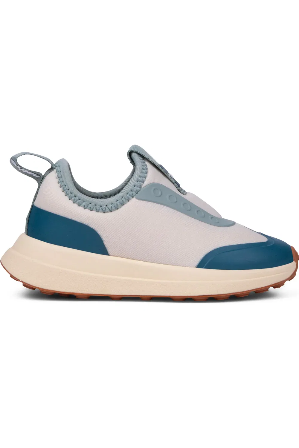 Детские кроссовки slip-on с задним язычком Robbie Dash Native Shoes, бежевый/синий — фото 3