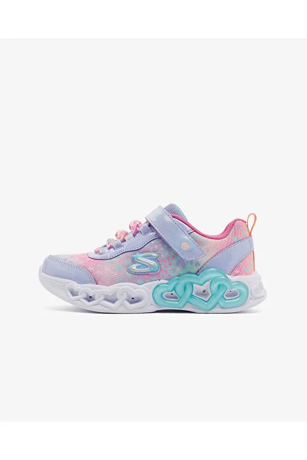 Детские кроссовки для девочек с принтом Infinite Heart Lights - Heart Jewels Skechers, Purple