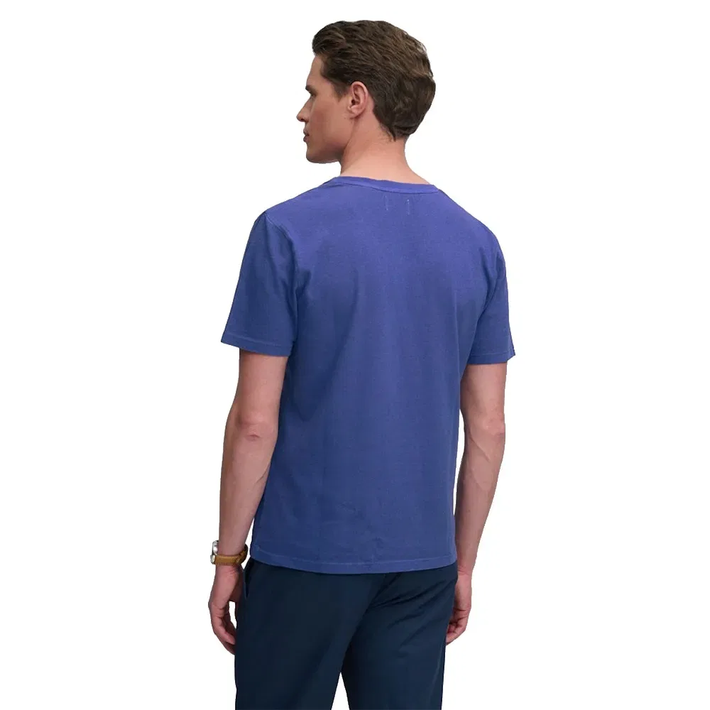 Футболка с v-образным вырезом Classic Cotton Linen Vee Superdry, синий — фото 2