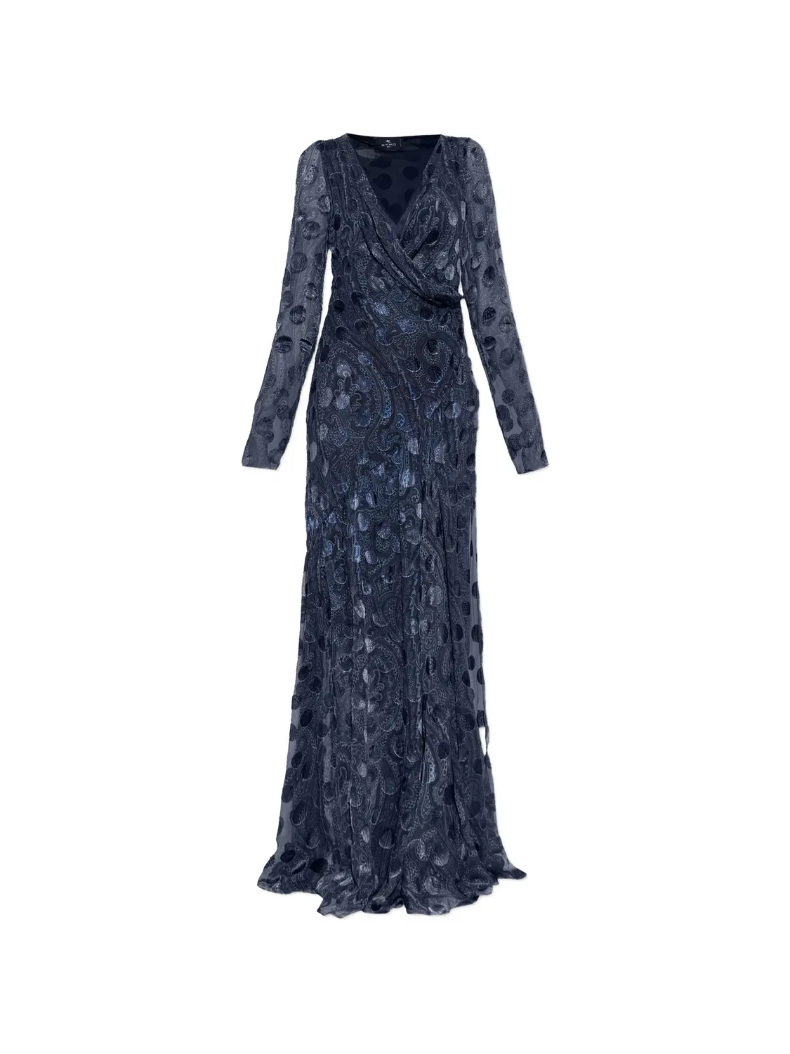 Платье макси с узором пейсли ETRO, синий