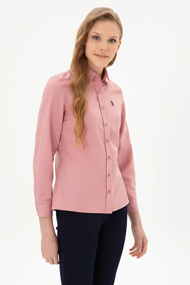 Женская рубашка с длинным рукавом U.S. Polo Assn., Orchid — фото 3