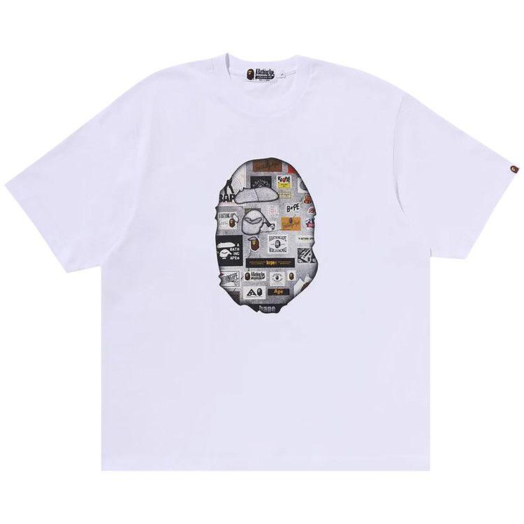 

Футболка BAPE Multi Logo Big Ape Head Relaxed Fit Tee, White