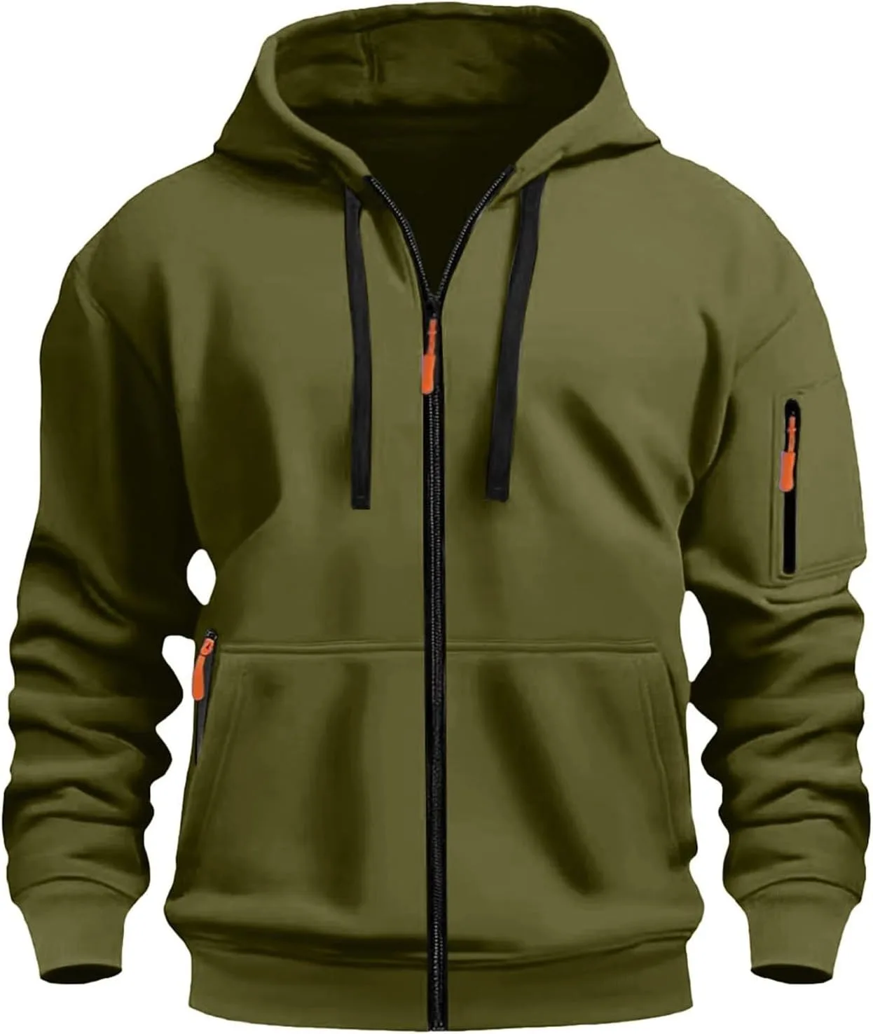 

Толстовка с капюшоном для мужчин, zip-up, длинный рукав, plus size, теплая, с карманом dyiozbga