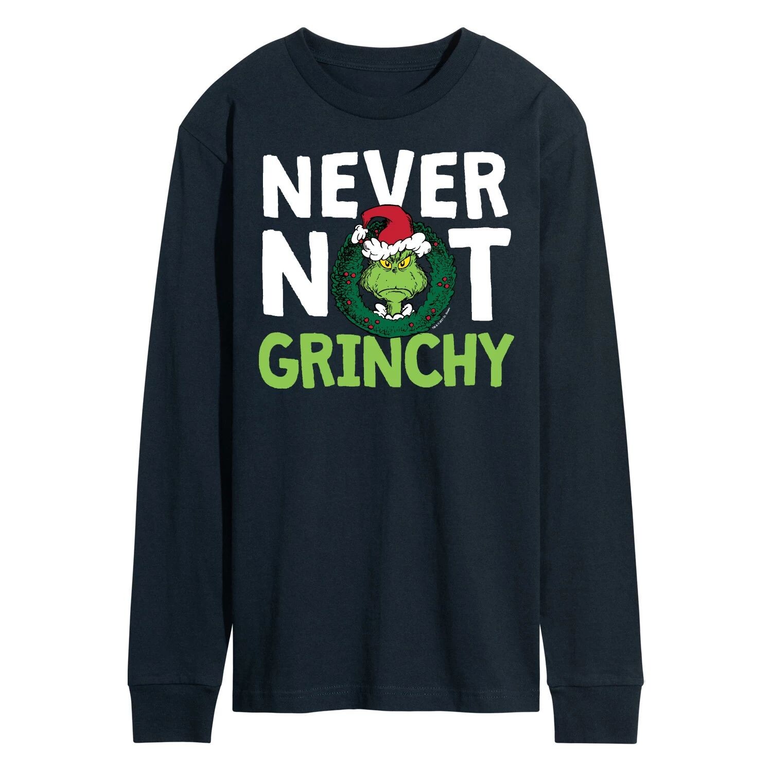 

Мужская футболка с длинными рукавами Dr. Seuss Grinch Never Not Grinchy Licensed Character