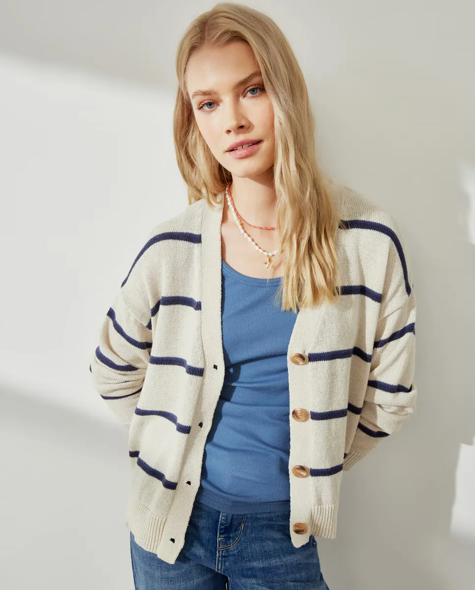 

Женская трикотажная куртка с воротником Перкинс Southern Cotton, синий