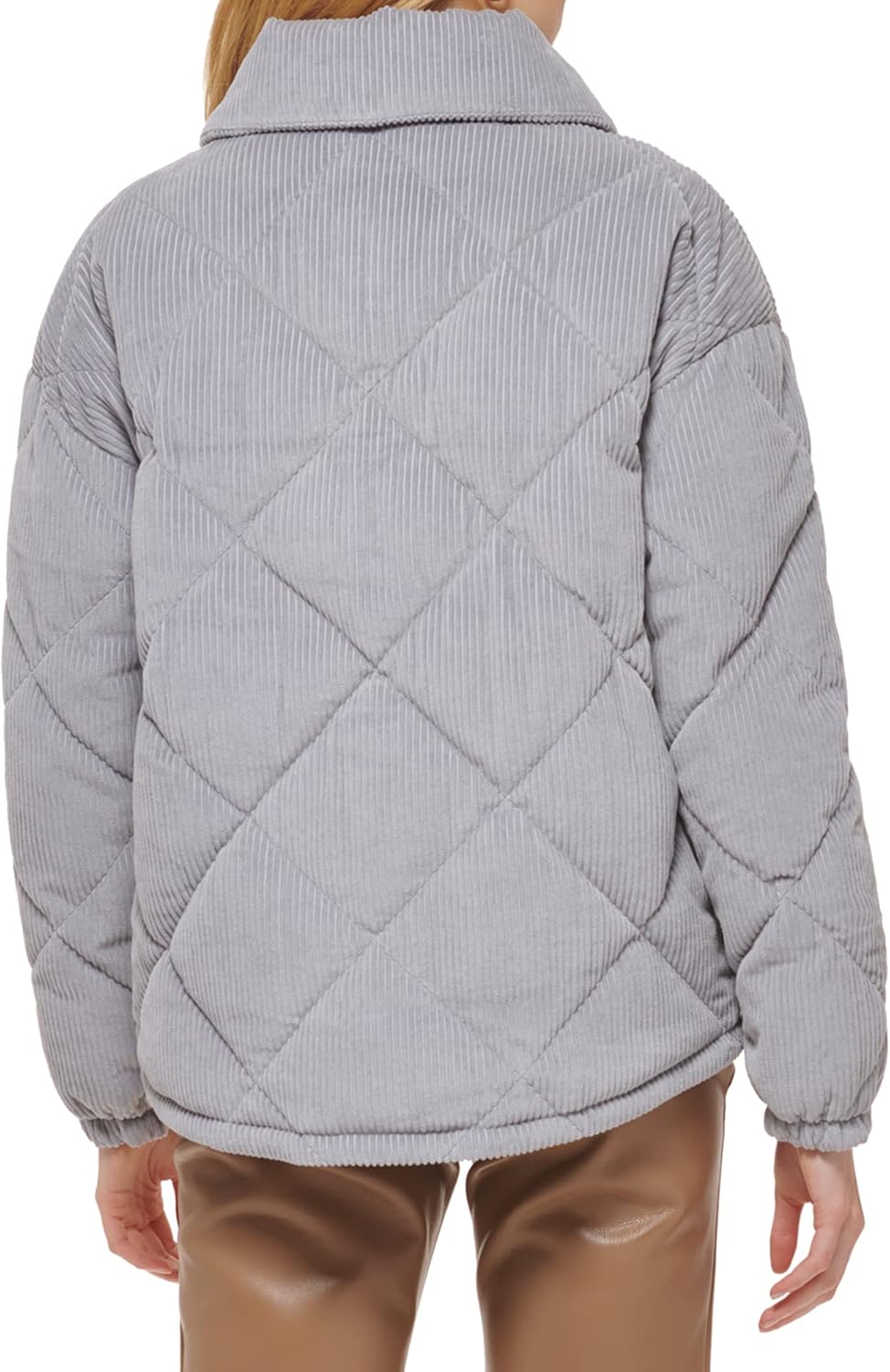 Женская стеганая вельветовая куртка Levi's с ромбовидным узором, Light Grey — фото 2