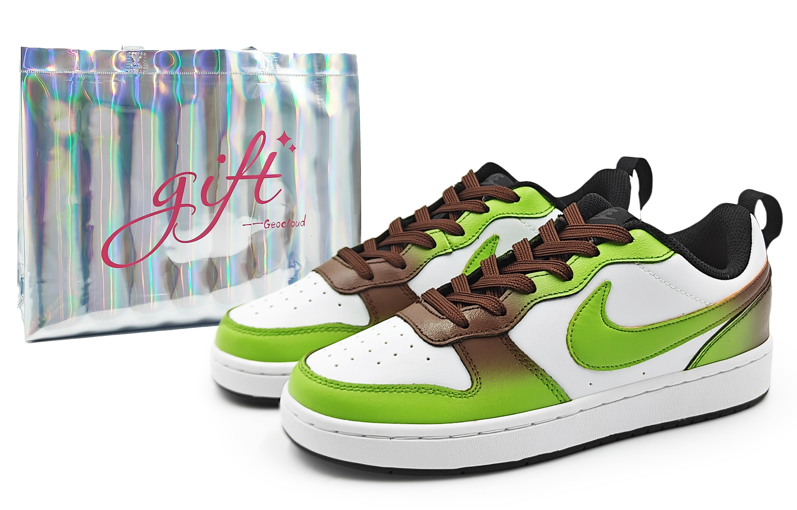 

Детские кроссовки для скейтбординга Court Borough Low 2 Low Top для подростков Nike, зеленый/коричневый