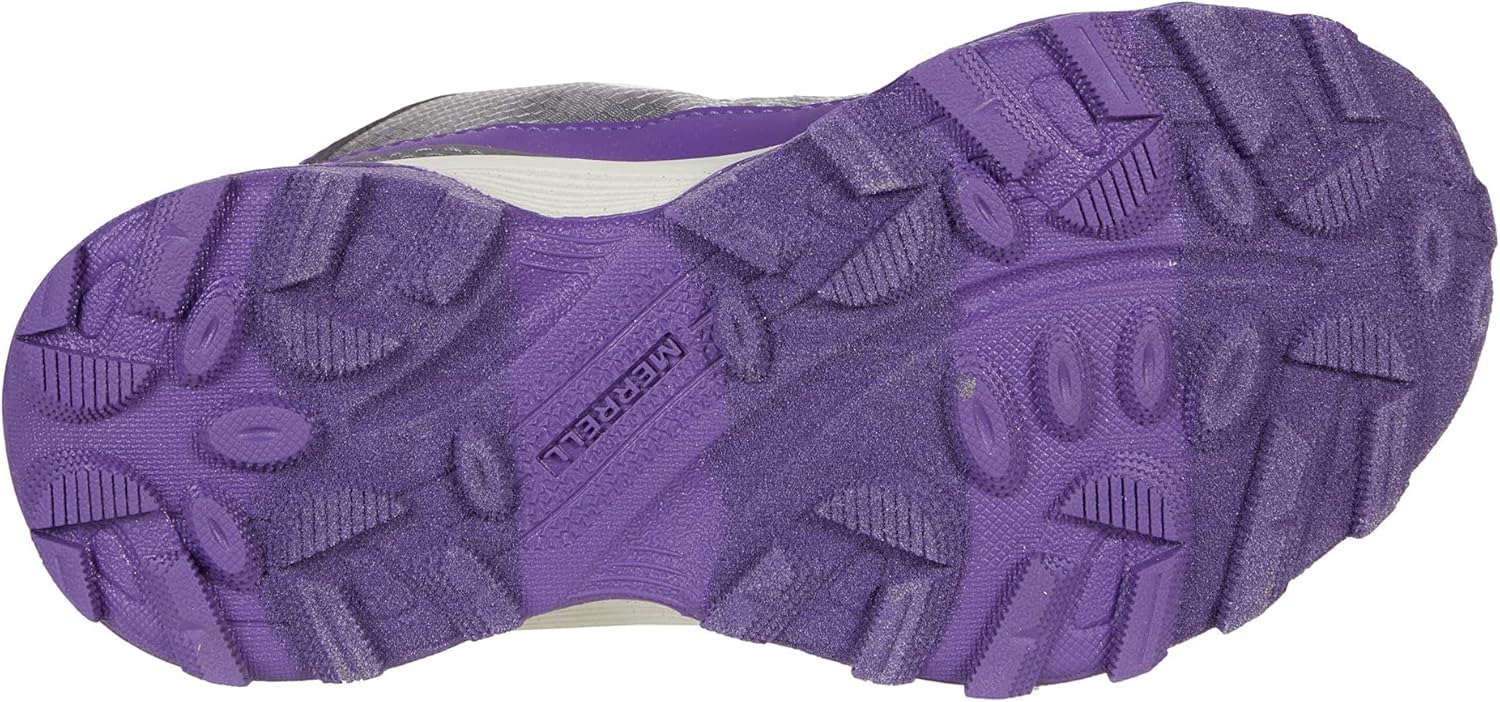 Детские унисекс ботинки Merrell Moab Speed Mid с альтернативной застежкой, водонепроницаемые, для походов, фиолетовый/розовый/серый — фото 3