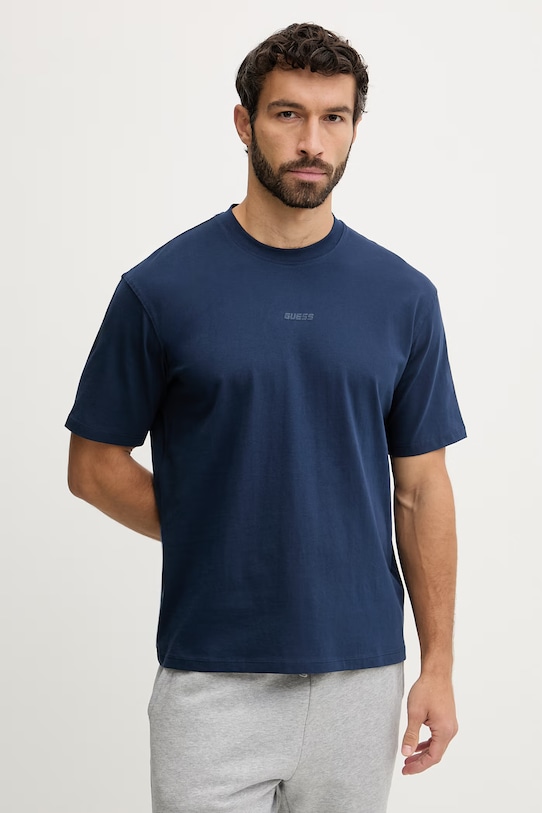 

Хлопковая футболка giano Guess, темно-синий