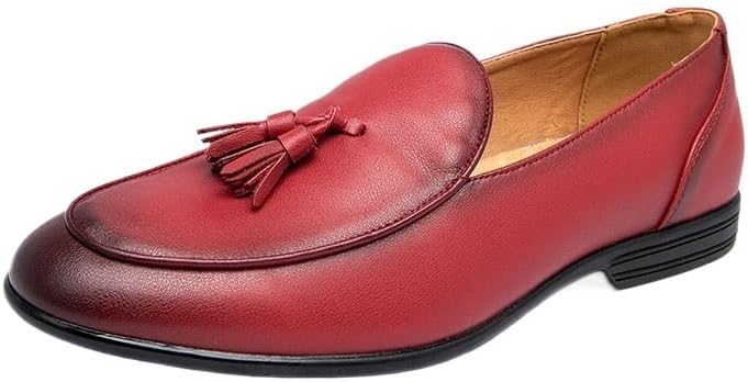 

Мужские классические кожаные лоферы Zestrelax, деловые мокасины, без шнурков, повседневные, удобные, для вечеринок и свадеб, красный