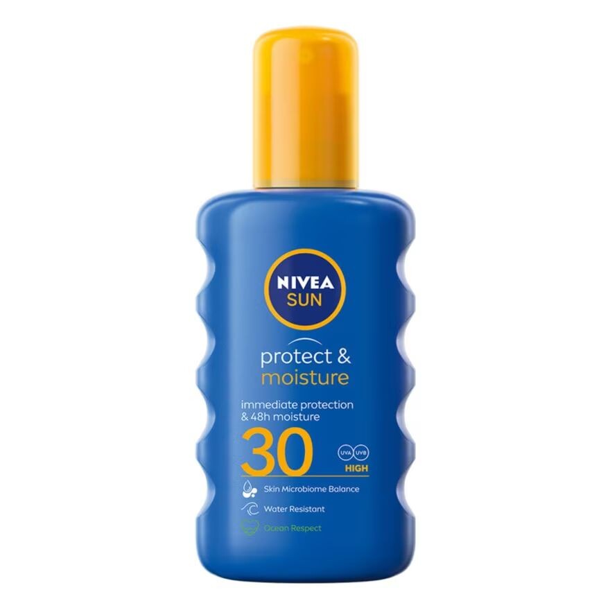 

Nivea Солнцезащитный увлажняющий спрей SPF 30 200 мл. สเปรย์ กันแดด ป้องกันแสงแดด, Blue