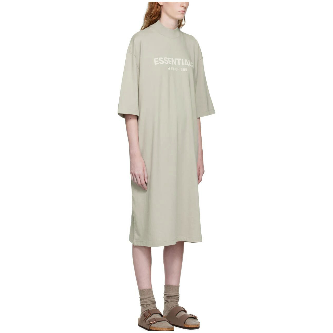 Платье с короткими рукавами женское дымчато-серое Fear Of God Essentials — фото 4