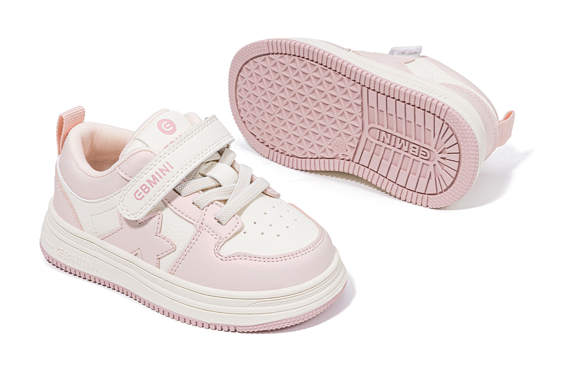 Детские скейтерские кроссовки Pre school EBMINI, бежевый/розовый — фото 4