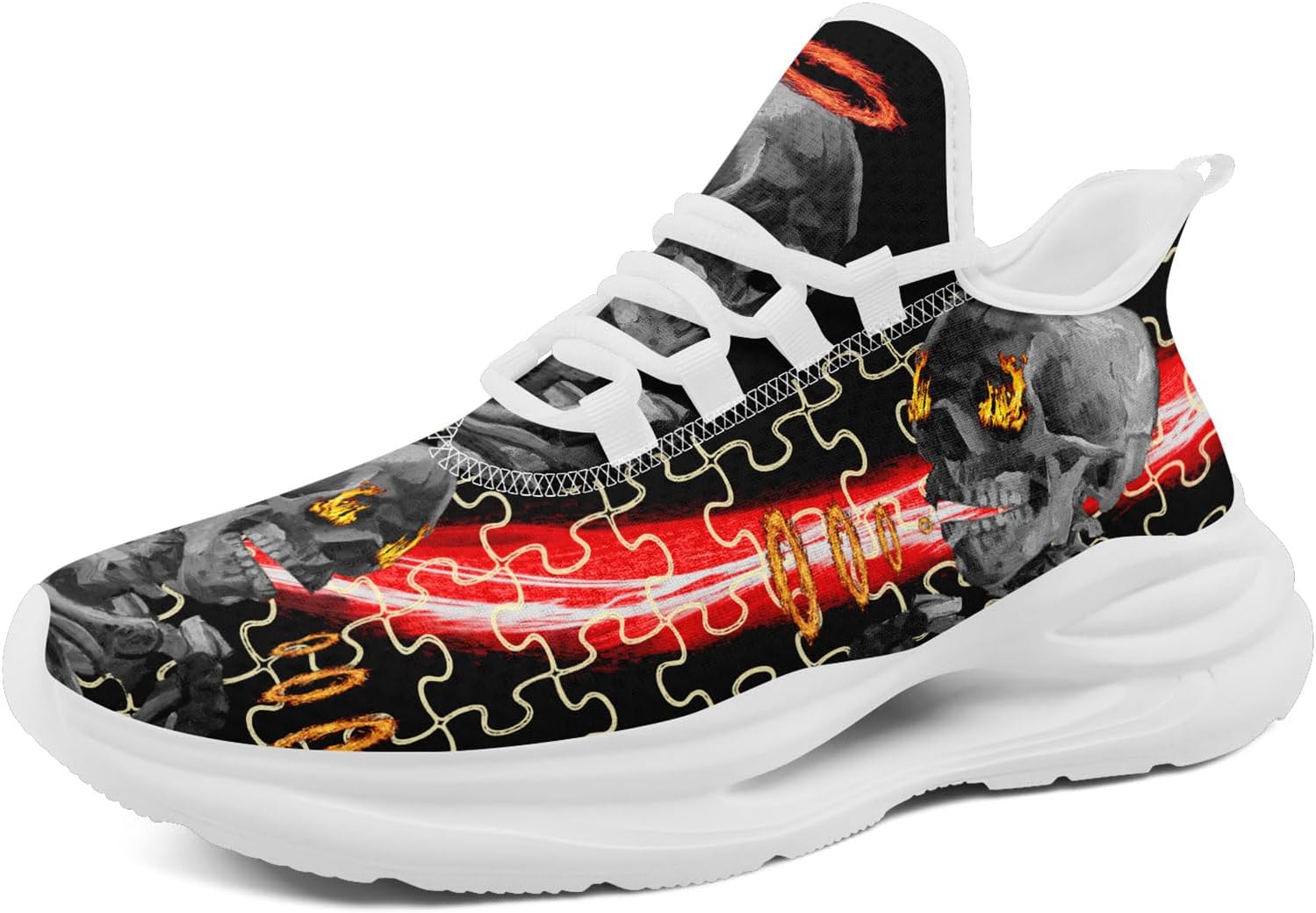 

Кроссовки с черепом для мужчин и женщин, стильная элегантность, готические графические повседневные спортивные кроссовки для тенниса и тренировок Awsole, белый/черный/желтый/розовый/серый