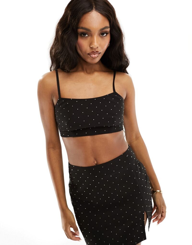 

Черный бюстгальтер без косточек ASOS DESIGN Hotfix — часть комплекта