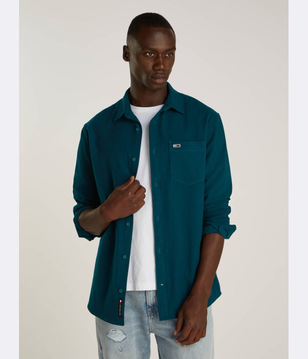 

Рубашка мужская Tommy Jeans фланелевая с карманом, бирюзовый