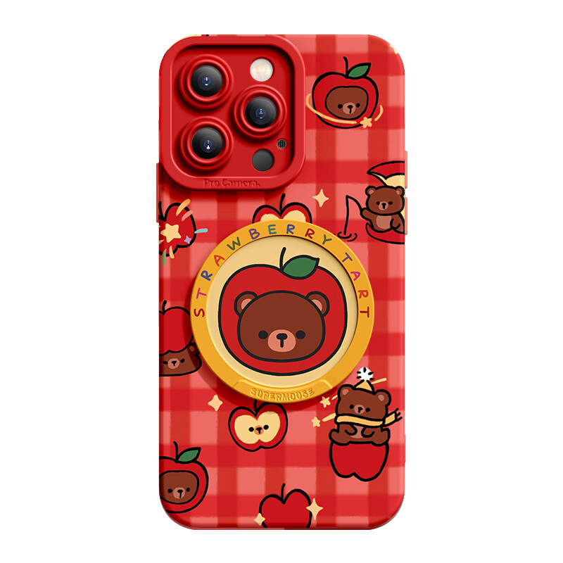 

Super Mouse Чехол для телефона, Lemon yellow Plaid Fruity Bear