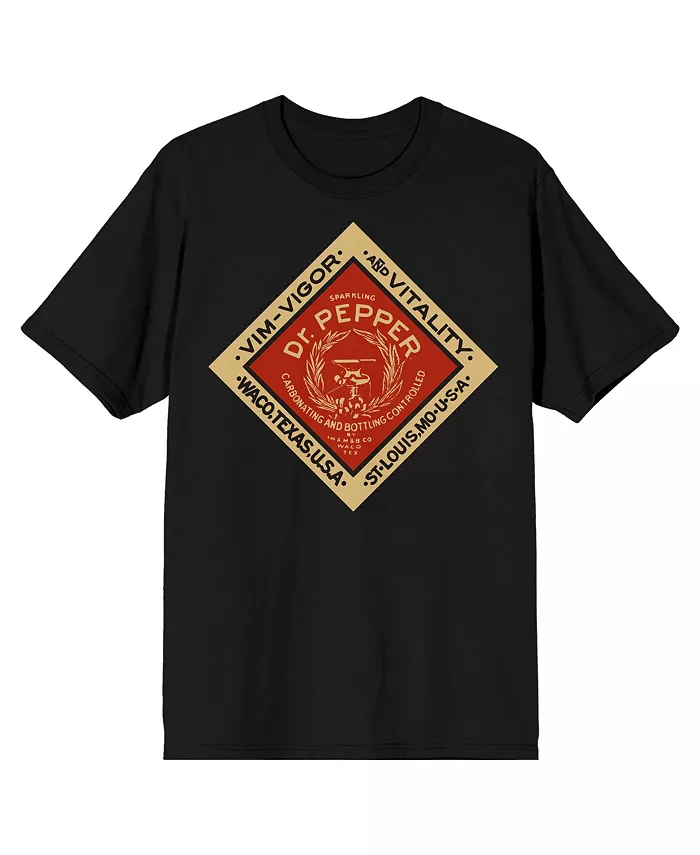 

Футболка с коротким рукавом и круглым вырезом Big & Tall Vintage Diamond Logo, черная - 4XL Dr. Pepper, черный