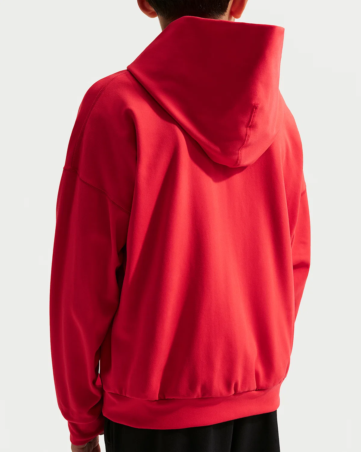 Детская (мальчиковая) флисовая кофта с капюшоном Dri-FIT Nike Pro, Light Crimson/Black — фото 2