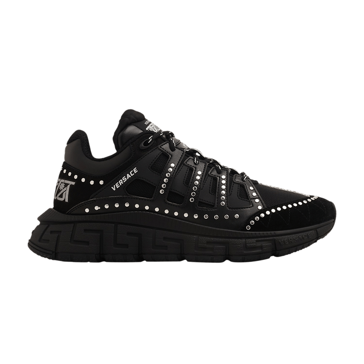 

Кроссовки Versace Trigreca 'Black Silver Studs', черный