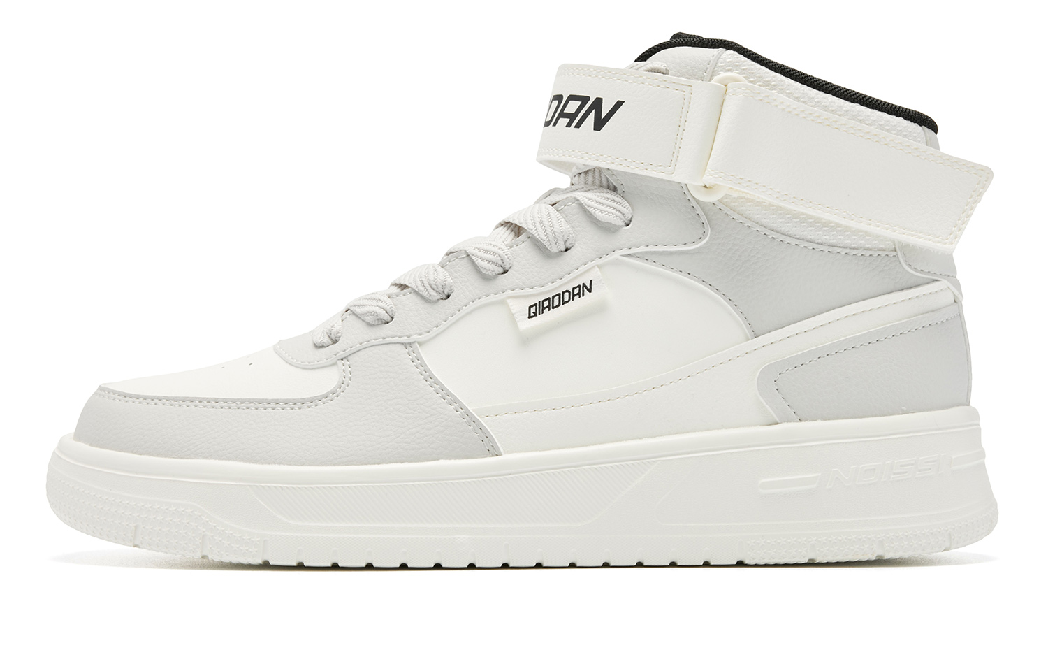 

QIAODAN Противоскользящие термокеды Coverage с высоким берцем для скейтбординга, мужские, светло-серые, цвета слоновой кости